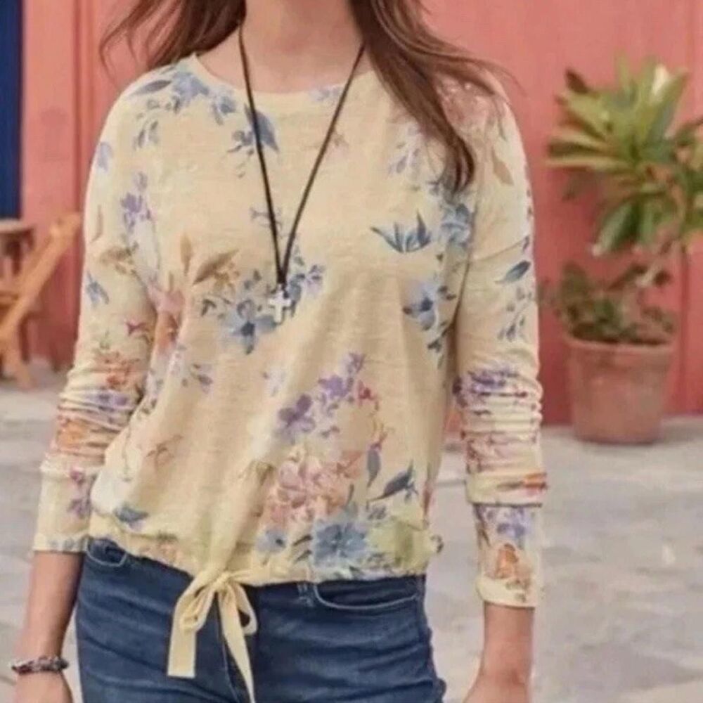 Sundance Women's Yellow and Cream Blouse